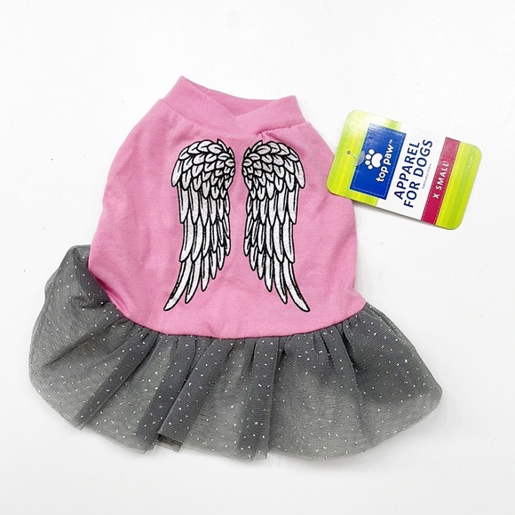 NEW Top Paw Wings w/Silver Tulle Dog Dress